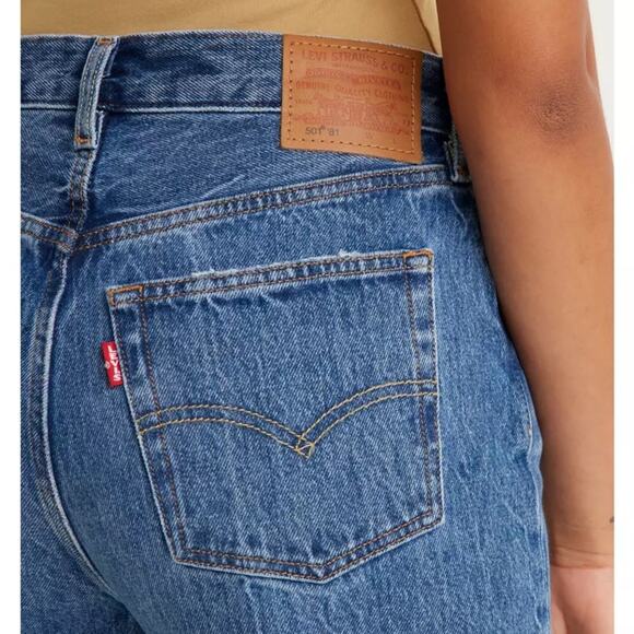 Levi’s 501 ‘81 Jeans Blue Beauty Medium Wash Mom Jean Tapered Leg  size 23 - Picture 4 of 11